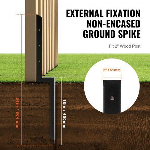 Vevor Υλικό Περίφραξης Κήπου από Χάλυβα 5.08x5.08εκ. 4τμχ