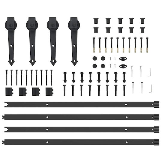 vidaXL Μηχανισμός Συρόμενης Μεσόπορτας 427cm Μαύρος
