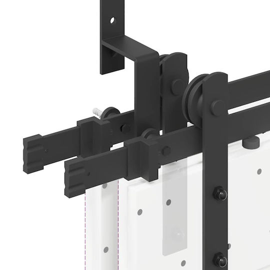 vidaXL Sliding Door Mechanism for Middle Door 152.5cm Black