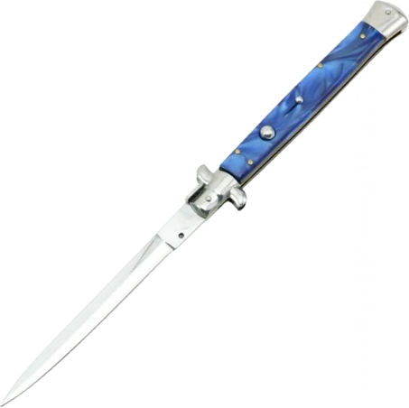 Set Două Cuțite Automate Lamă Stiletto 23 Cm Albastru Maro
