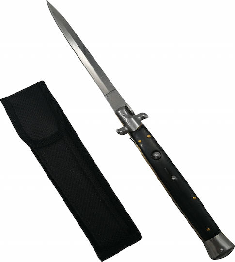 Set Three Automatic Knives Stiletto Stainless Steel 33 Cm Case Included