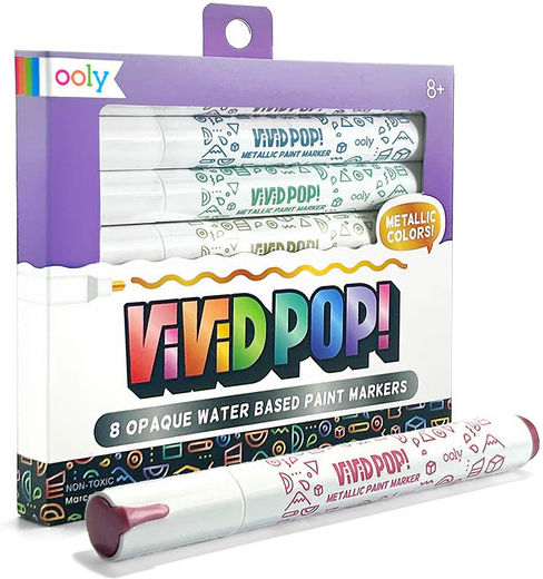 Set de Markere de Vopsea Vivid Pop 8 Metalice