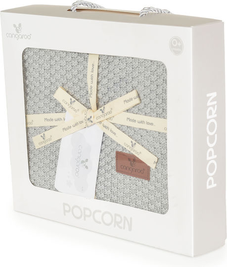 Cangaroo Pătură Pepinieră Swaddling pături Popcorn Tricotat Gri 80x100cm