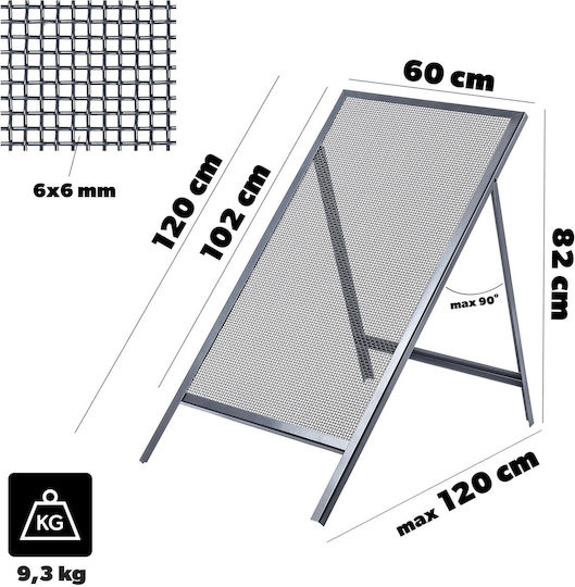 Kadax Construction Sieve Sand Soil Gravel 120x60cm 6mm Mesh