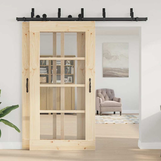 vidaXL vidaXL Sliding Door Mechanism for Middle Door 213.5cm Black
