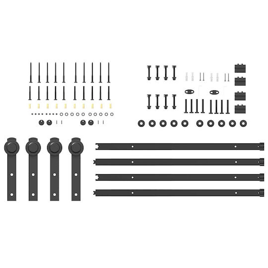 vidaXL Μηχανισμός Συρόμενης Μεσόπορτας 427cm Μαύρος