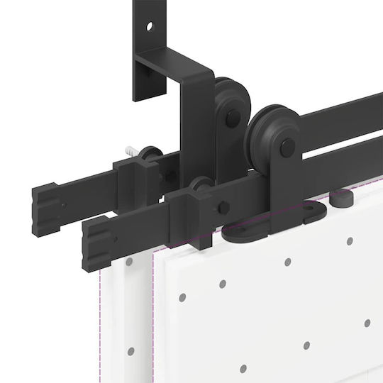 vidaXL vidaXL Sliding Door Mechanism for Middle Door 213.5cm Black