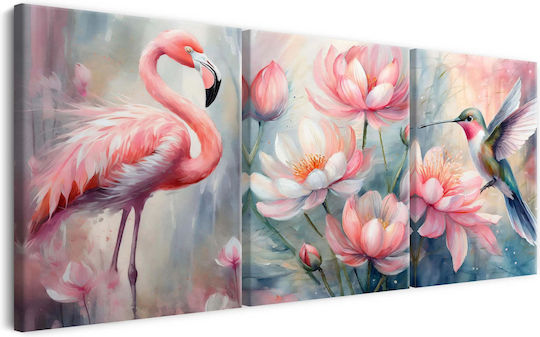 Decowalls Τρίπτυχος Πίνακας σε Καμβά 60x120cm