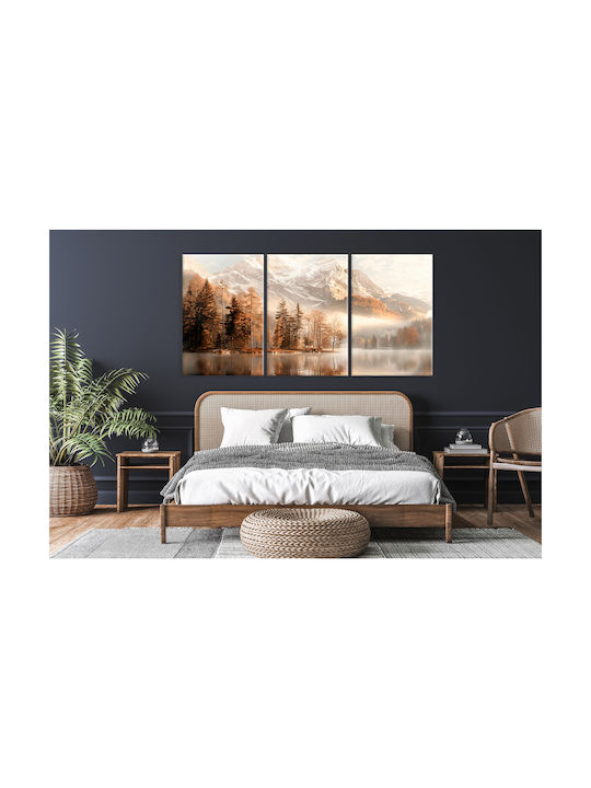 Decowalls Τρίπτυχος Πίνακας σε Καμβά 90x180cm