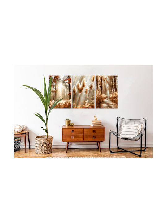 Decowalls Τρίπτυχος Πίνακας σε Καμβά 90x180cm