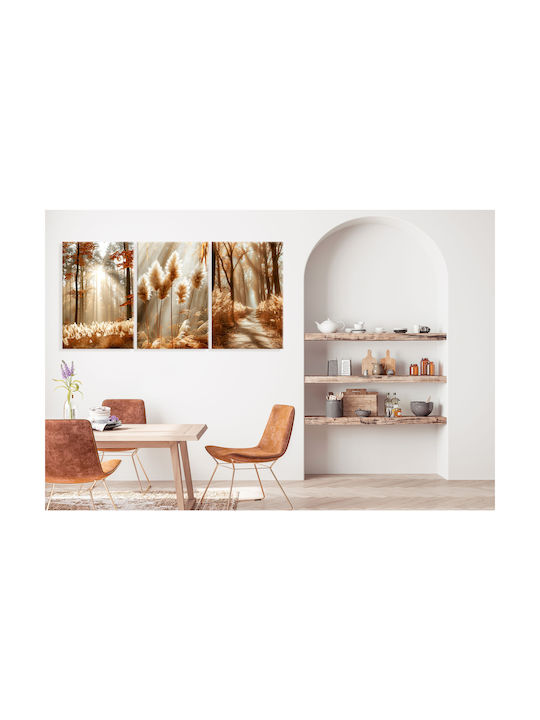 Decowalls Τρίπτυχος Πίνακας σε Καμβά 90x180cm