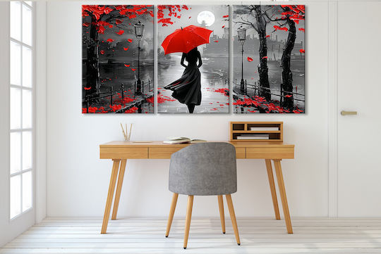 Decowalls Τρίπτυχος Πίνακας σε Καμβά 60x120cm