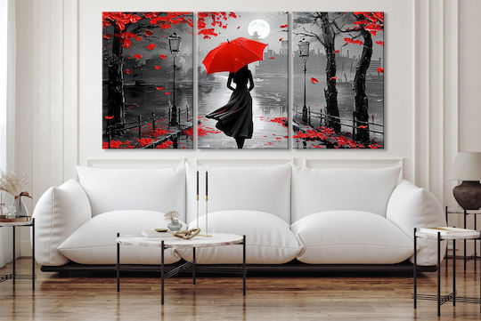 Decowalls Τρίπτυχος Πίνακας σε Καμβά 60x120cm