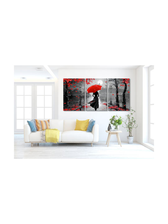 Decowalls Τρίπτυχος Πίνακας σε Καμβά 60x120cm
