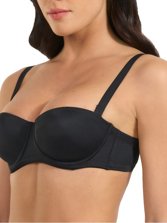 Spiman Strapless Bra Underwire Black