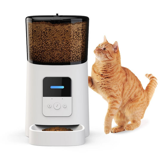 Coolseer Automatisch Schale mit Behälter Futter für Hund & Katze 6lt in Weiß Farbe