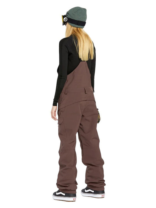 Volcom Creston 3d Stretch H1252502-MAH Women's Dungarees for Ski & Snowboard Brown