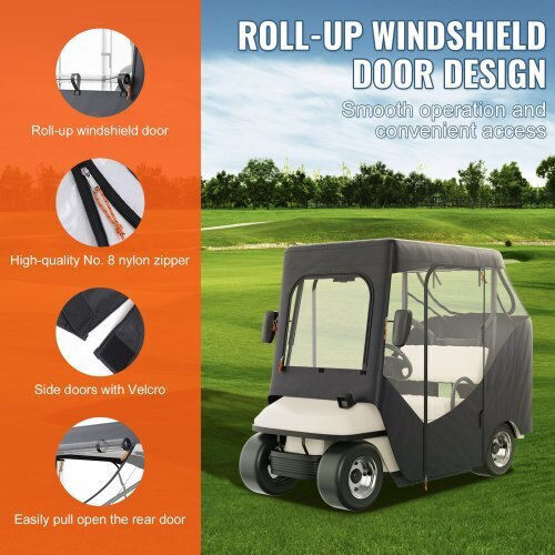 Vevor Golf Cover Polyester 600d Transparent Windows 2-Passenger Sunshade Dust Resistant Kshgefczgmdj7155kv0
