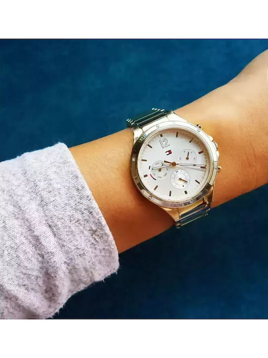 Tommy Hilfiger Eve Women's Watch Chronograph with Gold Metal Bracelet