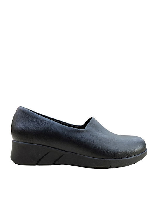 Women's Synthetic Leather Platform Shoes Black