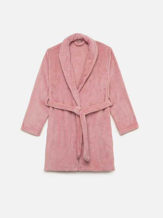 Minerva Winter Women's Fleece Robe Rose