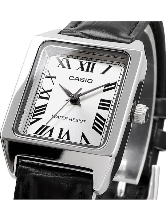 Casio Women's Watch with Black Leather Strap