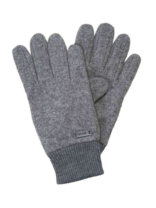 Hugo Boss Men's Knitted Gloves Gray