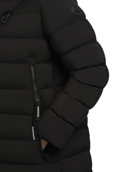 Women's Long Puffer Jacket for Winter Black