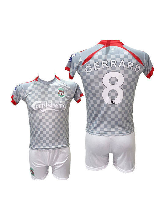 Παιδικό Σετ Ποδοσφαίρου Liverpool Gerrard Retro Ασπρο Γκρι 1818-06