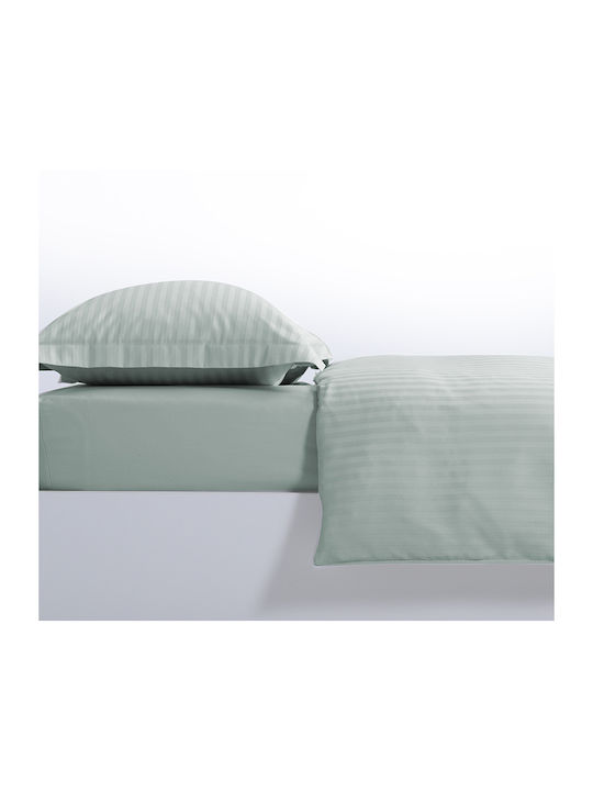 Nef-Nef Homeware Duvet Cover Set Cotton Satin Queen with 2 Pillowcases 240x220 Elements Mint