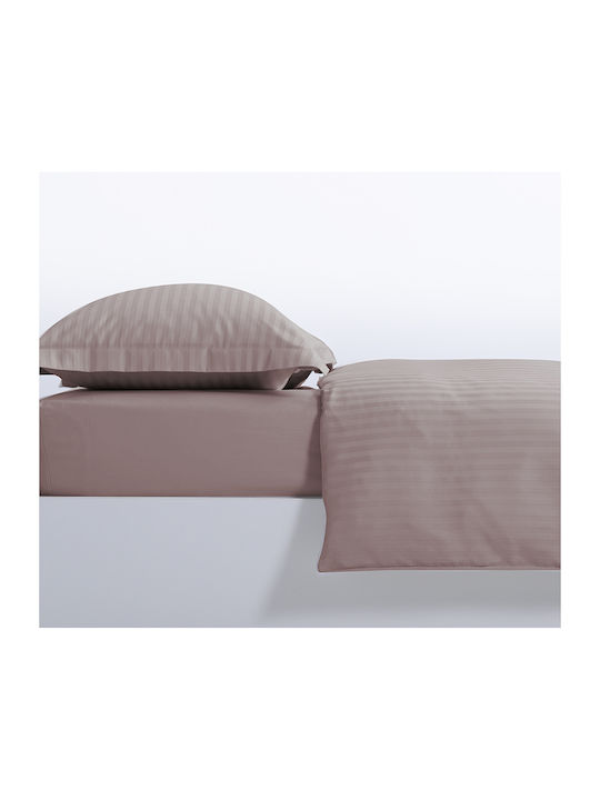 Nef-Nef Homeware Duvet Cover Set Cotton Satin Queen with 2 Pillowcases 240x220 Elements Mocca