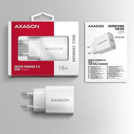 Axagon Charger Without Cable 18W Quick Charge 3.0 Whites