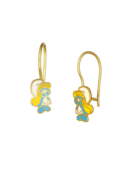 Dangling Smurfette Earrings Silver 925° P-74726