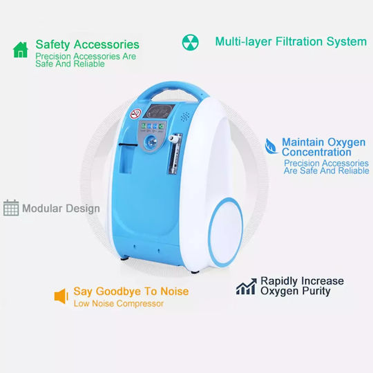 Concentrator Adjustable Flow Rate 1-5l Quiet Operation Compact Design Portable Oxygen Concentrator