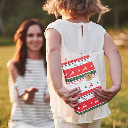 Paper Christmas Bag for Gift Multicolored 18x31cm. 24pcs