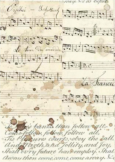 Σετ 8 Ριζόχαρτα Ντεκουπάζ Stamperia 10.5×14.8cm Backgrounds Music