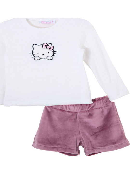 Set Pentru Copii Cu Pantaloni Scurți Iarnă 3 Bucăți Ecru