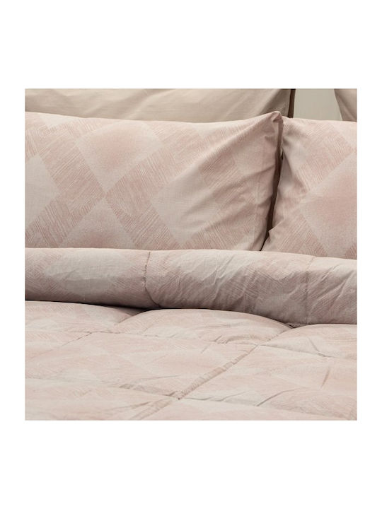 Lino Home Duvet Cover Set Cotton Single with Pillowcase 160x240 Siroco Pink