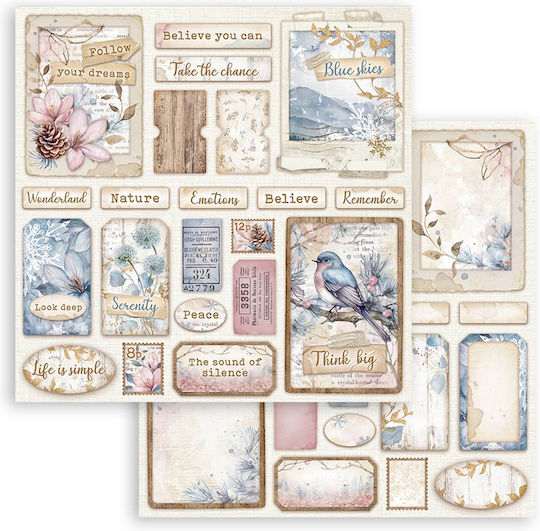 Скрапбукинг хартии 10 бр. 20.3×20.3 см Stamperia Create Happiness Dewdrops