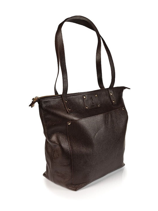 Leder Damen Shopper Tasche Braun