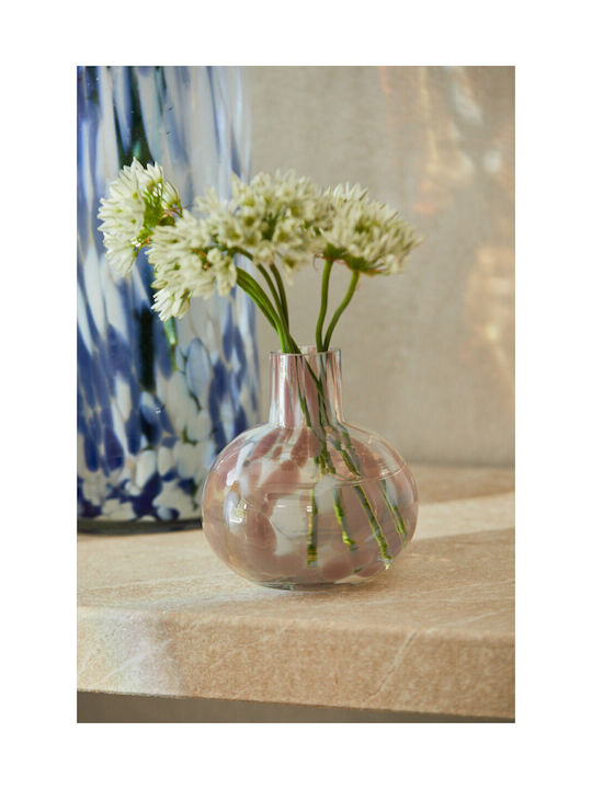 Calma House Διακοσμητικό Βάζο Glas Rosa 10x10cm 1Stück