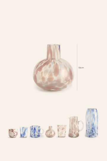 Calma House Διακοσμητικό Βάζο Glas Rosa 10x10cm 1Stück