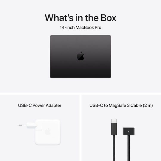 Apple MacBook Pro (2024) 14,2" Retina Display 120Hz (M4 Pro-14-Kern/24GB/1TB SSD/20-Kern GPU) mit Ladegerät 96W Space Black (US Tastatursprache)