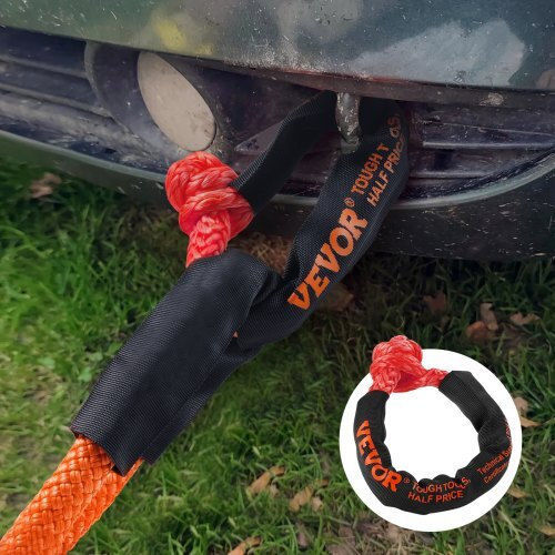Vevor Car Towing Equipment Tow Rope In Black Color