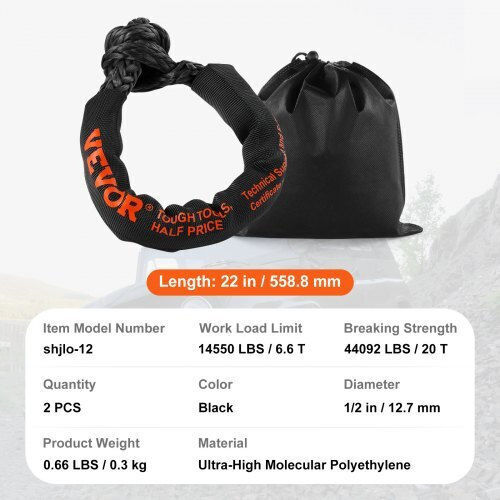 Vevor Car Towing Rope In Black Colour