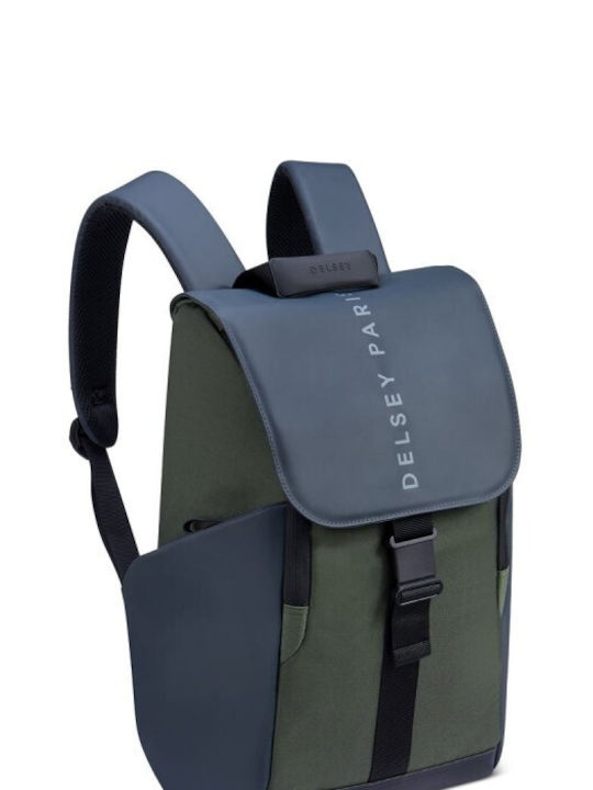 Delsey Securflap Wasserdicht Tasche Rucksack für Laptop 15.6" Army