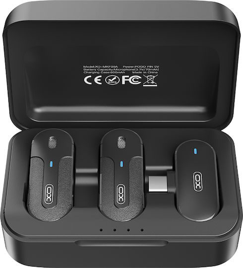 XO MKF09A Drahtlos Mikrofon Πέτου, Clip On für Handy
