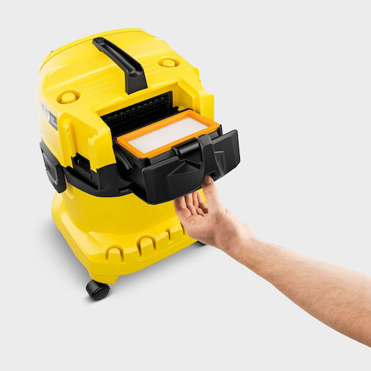 Karcher WD 4-18 Dual V-20/22 Rechargeable Vacuum Wet / Dry Without Charger and Battery with Plastic Bin 20lt