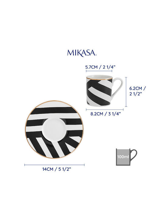 Mikasa Φλιτζάνι Espresso από Πορσελάνη Μαύρο 100ml 5057982099541