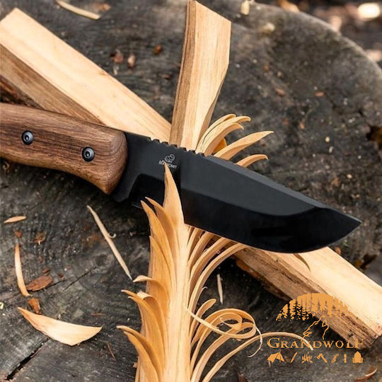 BeaverCraft Μαχαίρι Μαύρο σε Δερμάτινη Θήκη